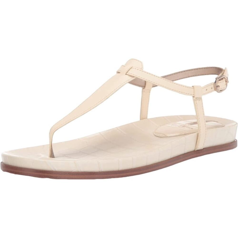 Sam Edelman Naomi Ivory Slip On Open Toe Buckl Sandals (Ivory, 8.5)